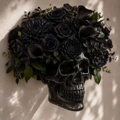 Gothic Skull Wall Vase 💀 – Hangable & Tabletop Freestanding🌸