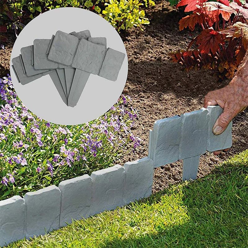 🌿✨2026 Imitation Stone Garden Fence – Real stone look, no tools needed, Easy to install & expand🏡♻️