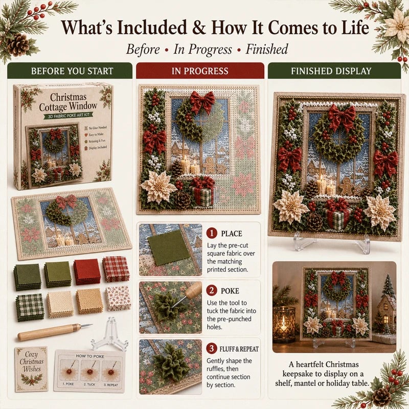 ✨HOT SALE 🎁 3D Christmas Fabric Poke Art Craft Kit🎄