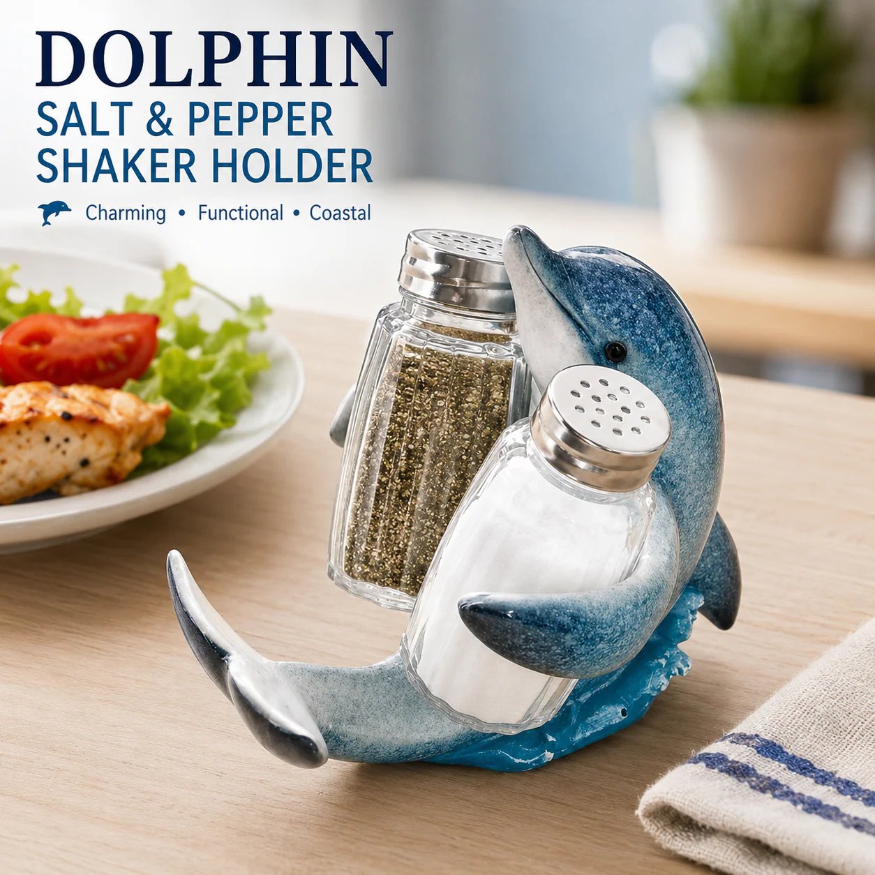 ⚡Hot Sales 49% OFF🔥Coastal Animal Salt & Pepper Shaker Holder Set