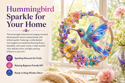 💥LAST DAY 49% OFF - Hummingbird Diamond Art Hanging Ornament Kit