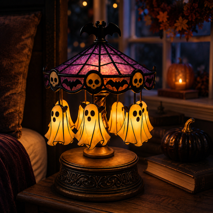 🔥 Hot Sale 50% OFF 🎠 Ghost Carousel Motion Night Light – Cozy Halloween Glow🎃