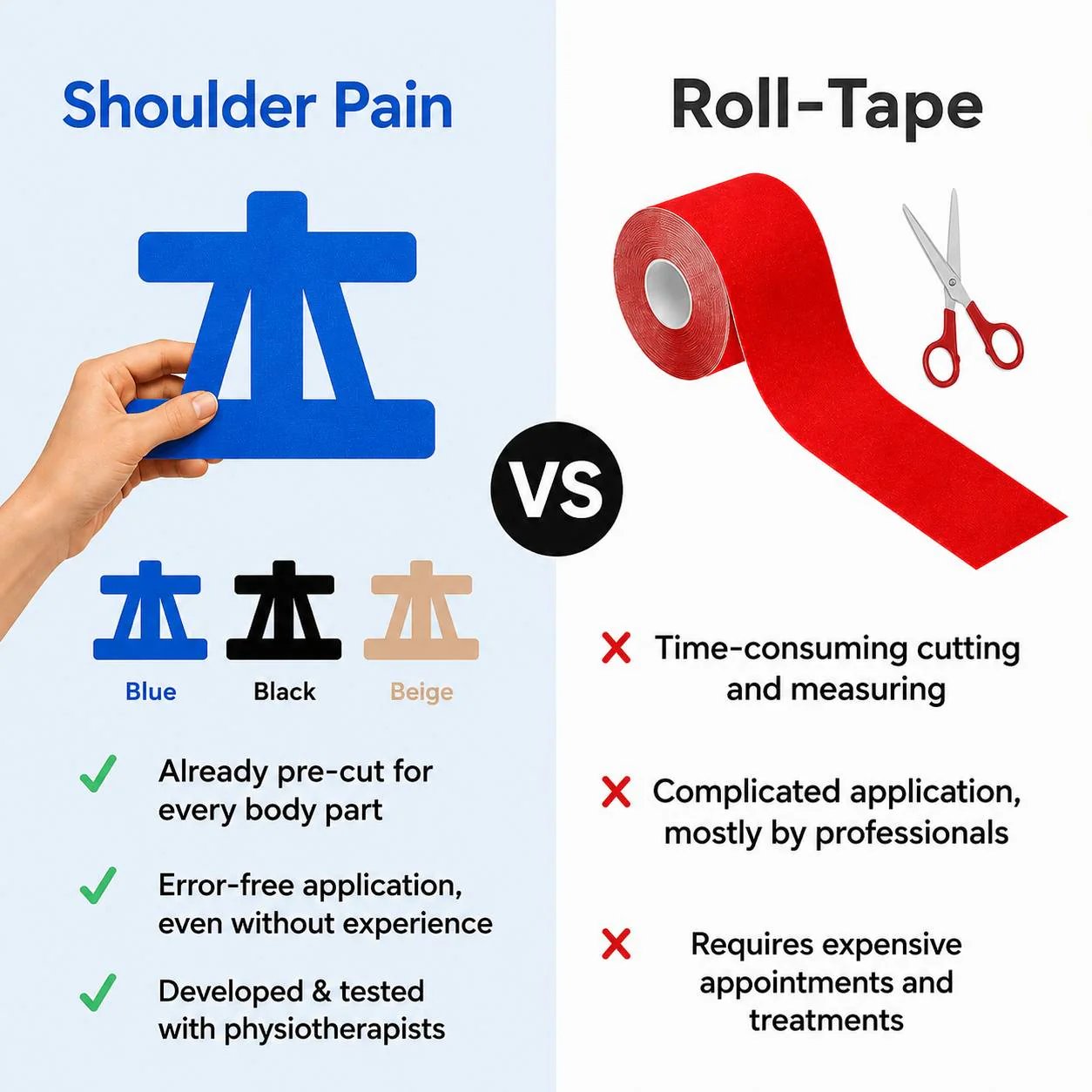 🔥 LAST DAY 50% OFF – FDA-Registered Fast-Acting Shoulder & Knee Pain Relief Tape 💪🏃 Breathable & Sweatproof