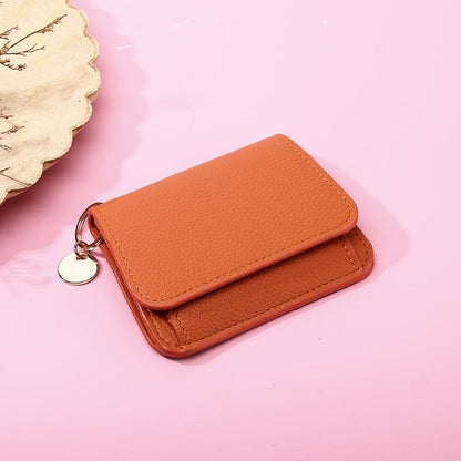 Women's Elegant Minimalist Short Slim Wallet (All-match Trendy Mini 3 Bifold )