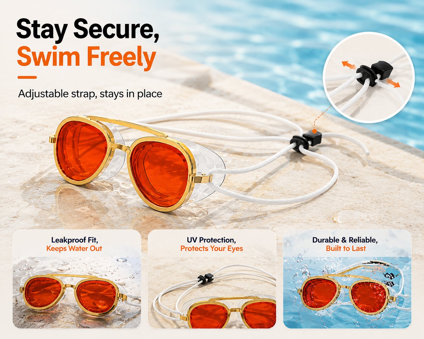 Full-View Anti-Fog Swim Goggle
