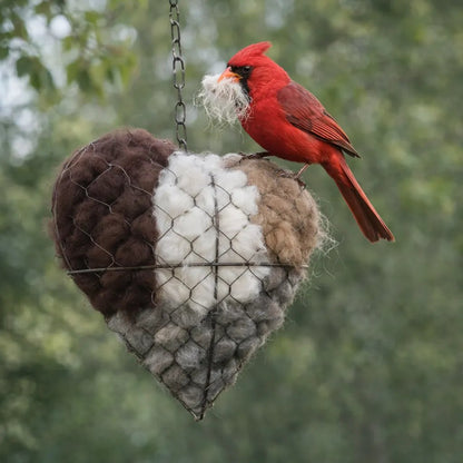 Handmade Fiber Bird Nesting Heart for Birds🕊️