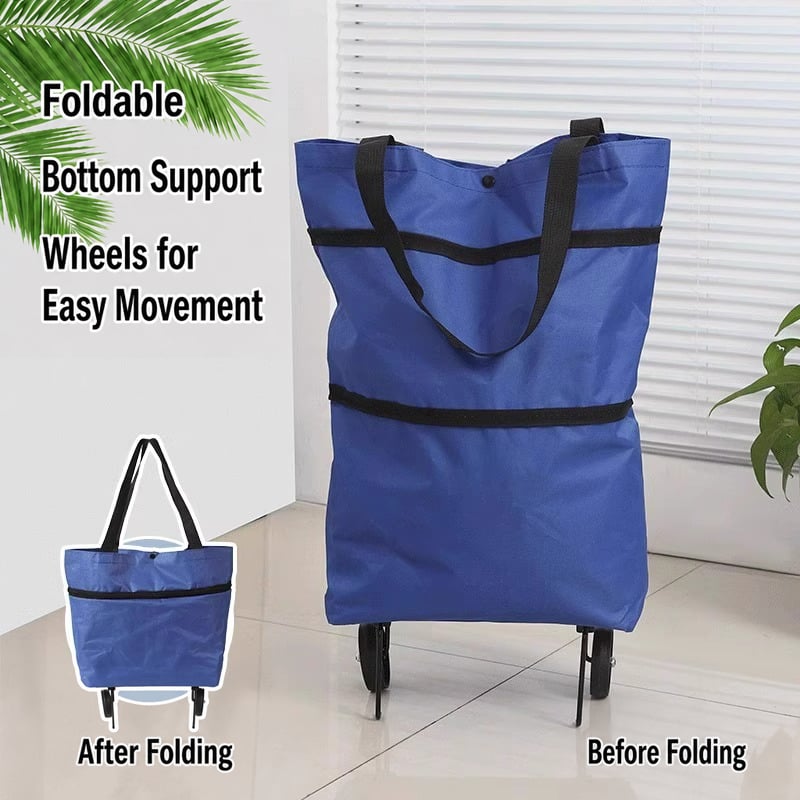 🛒 2-in-1 Foldable Rolling Shopping Cart – 49% OFF, 23L Capacity & Easy on Your Hands