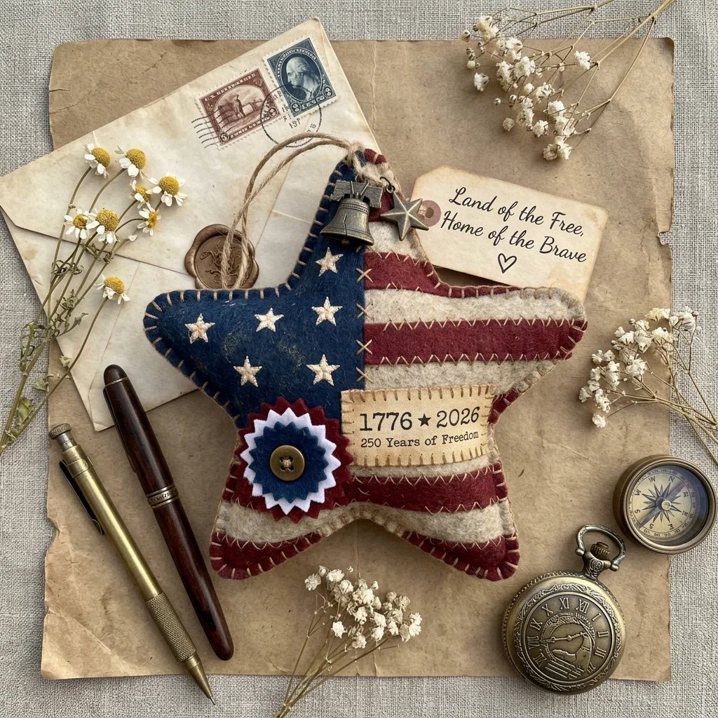 🎁Handcrafted America 250th Anniversary Keepsake Ornaments | Rustic Patriotic Decor 🇺🇸