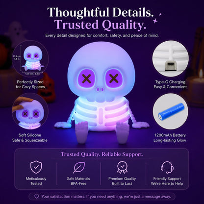💀HOT SALE 50% OFF🔥Charming Silicone Skeleton Color Changing Bedside Night Light🔥