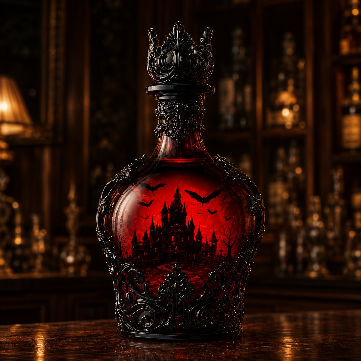 🔥HOT SALE  49% OFF - 🦇🍺Gothic Vampire Castle Whisky Decanter & Tumbler