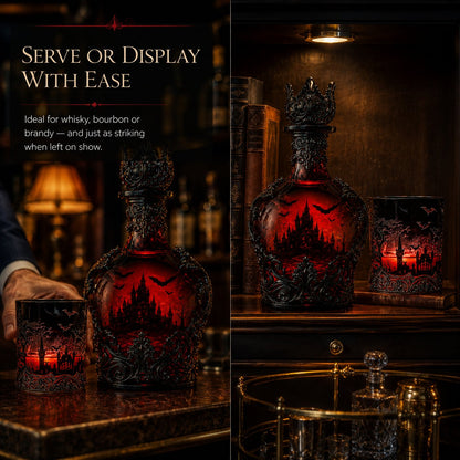 🔥HOT SALE  49% OFF - 🦇🍺Gothic Vampire Castle Whisky Decanter & Tumbler