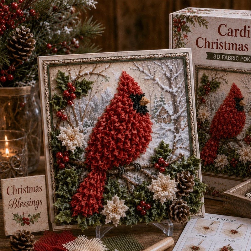 ✨HOT SALE 🎁 3D Christmas Fabric Poke Art Craft Kit🎄