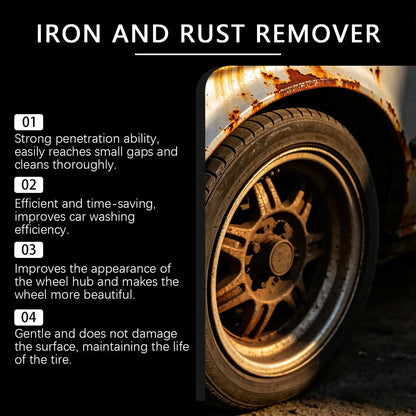 Automotive Rust Remover Spray 120ML – Fast-Acting Iron & Rust Cleaner for Wheels
