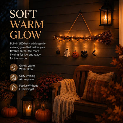 ⚡Hot Sales 49% OFF🔥Lighted Fall Broom Wall Hanging🍂
