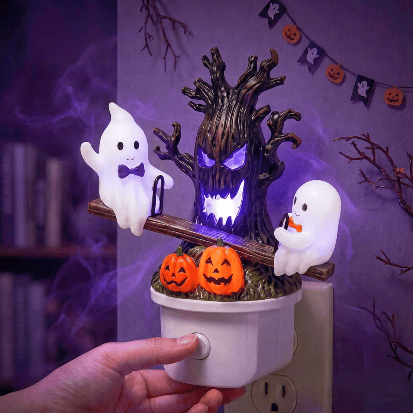 🔥HOT SALE 49% OFF-🎃👻Animated Seesaw Ghost Plug In LED Night Light