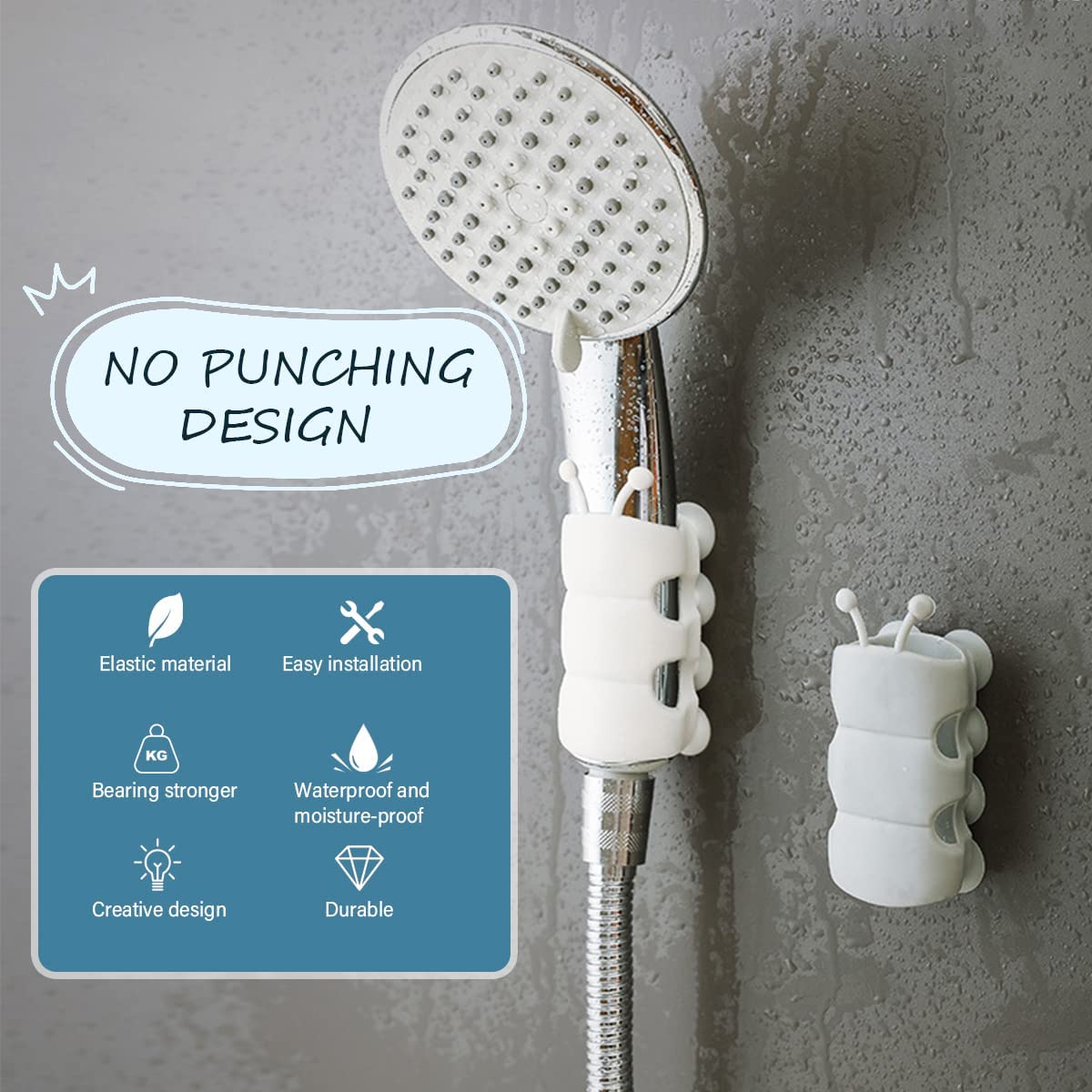 🎉Factory Clearance Sale 60% OFF📦Shower Head Suction Cup, No Drill Removable Shower Head Mount Bracket