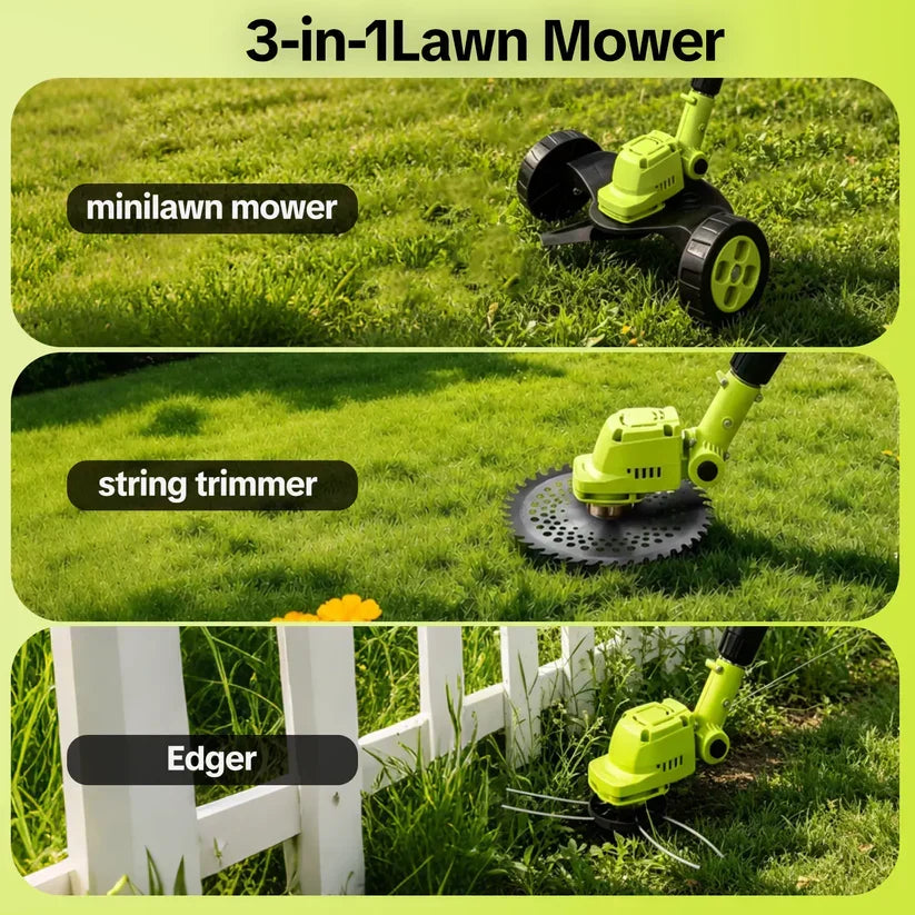 🛠️ LIMITED-TIME 59% OFF! ✨3-in-1 Cordless Lawn Mower with 2×21V Batteries
