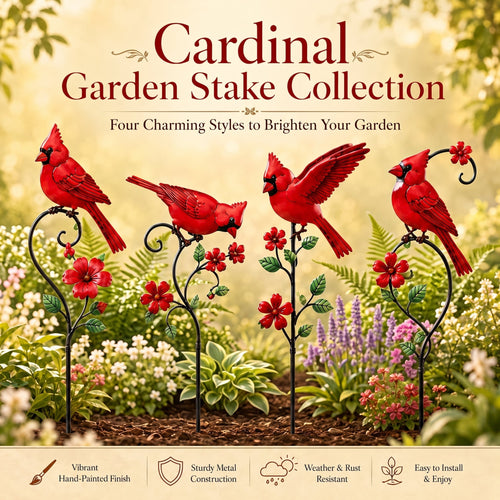 🐦 Red Cardinal Garden Stake Decoration