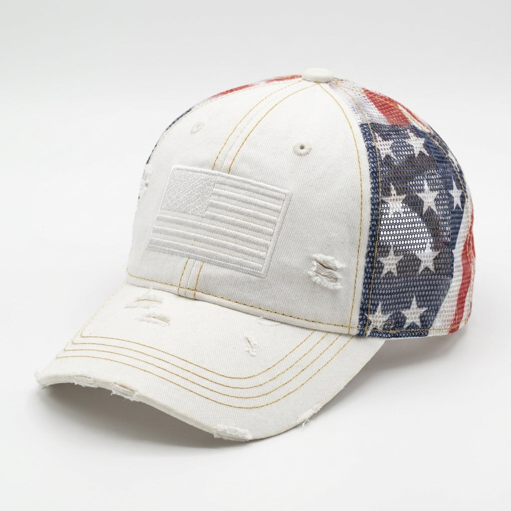 American Flag Ponytail Embroidered Hat
