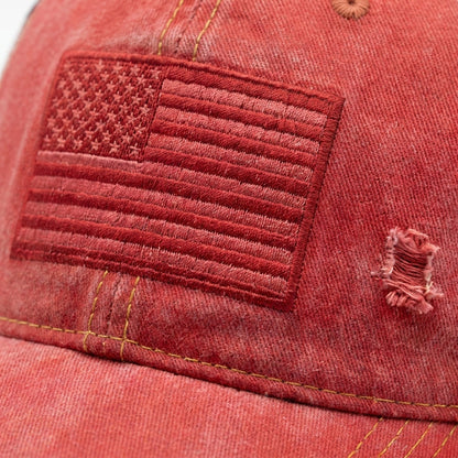American Flag Ponytail Embroidered Hat