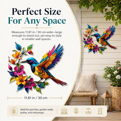 ✨ Bring Your Walls to Life – Hummingbird & Flower Metal Wall Art for Garden or Home