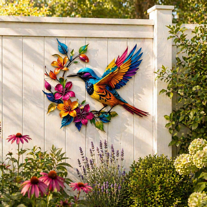 ✨ Bring Your Walls to Life – Hummingbird & Flower Metal Wall Art for Garden or Home