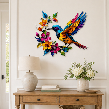 ✨ Bring Your Walls to Life – Hummingbird & Flower Metal Wall Art for Garden or Home