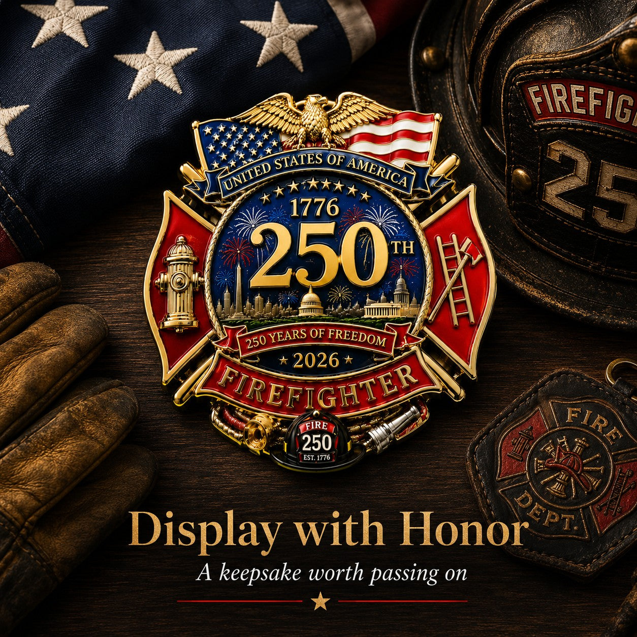 🔥Last Day 49% OFF - 250th Anniversary Firefighter Badge