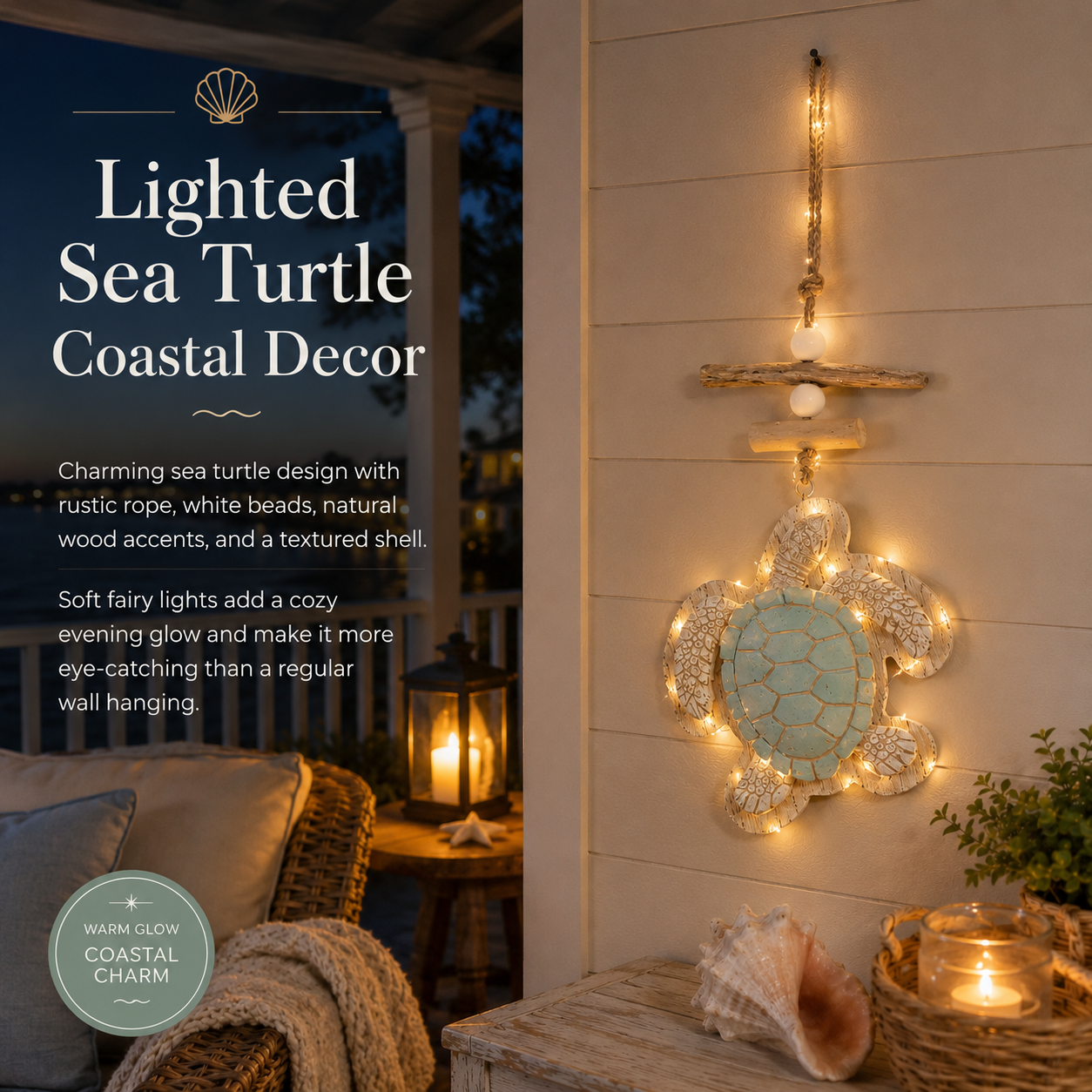 🔥Last Day 49% OFF🔥Glowing Coastal Sea Turtle Wall Art