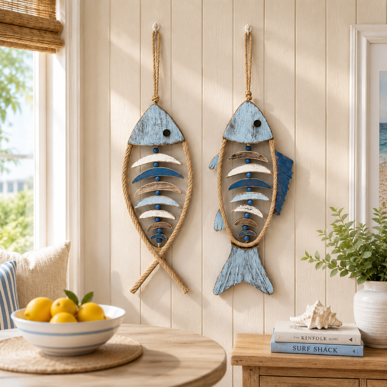 🔥HOT SALE 49% OFF🐟✨ Lighted Coastal Rope Fish Wall Hanging