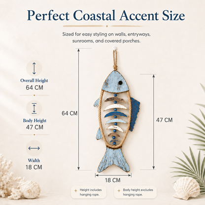 🔥HOT SALE 49% OFF🐟✨ Lighted Coastal Rope Fish Wall Hanging