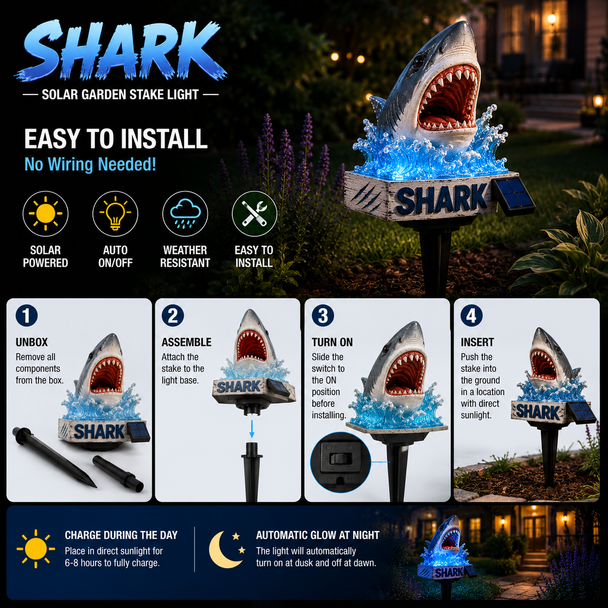 🦈Shark Solar Light