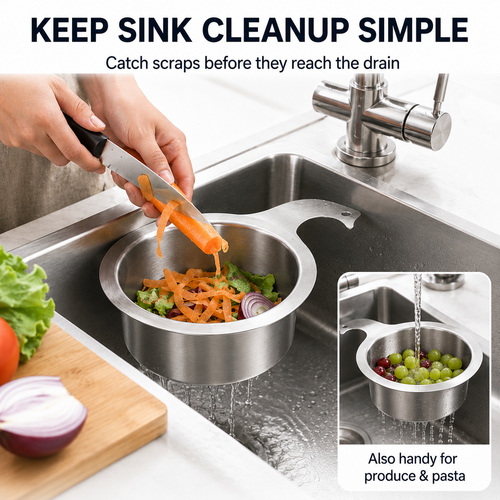 🎯 LIMITED-TIME SALE 🚩 304 Stainless Steel Swan Sink Strainer Basket — Hang, Rinse & Drain with Ease