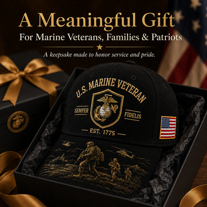 U.S. Marine Veteran Semper Fidelis Commemorative Cap 🎁 Free Honor Coin With Every Cap Purchase
