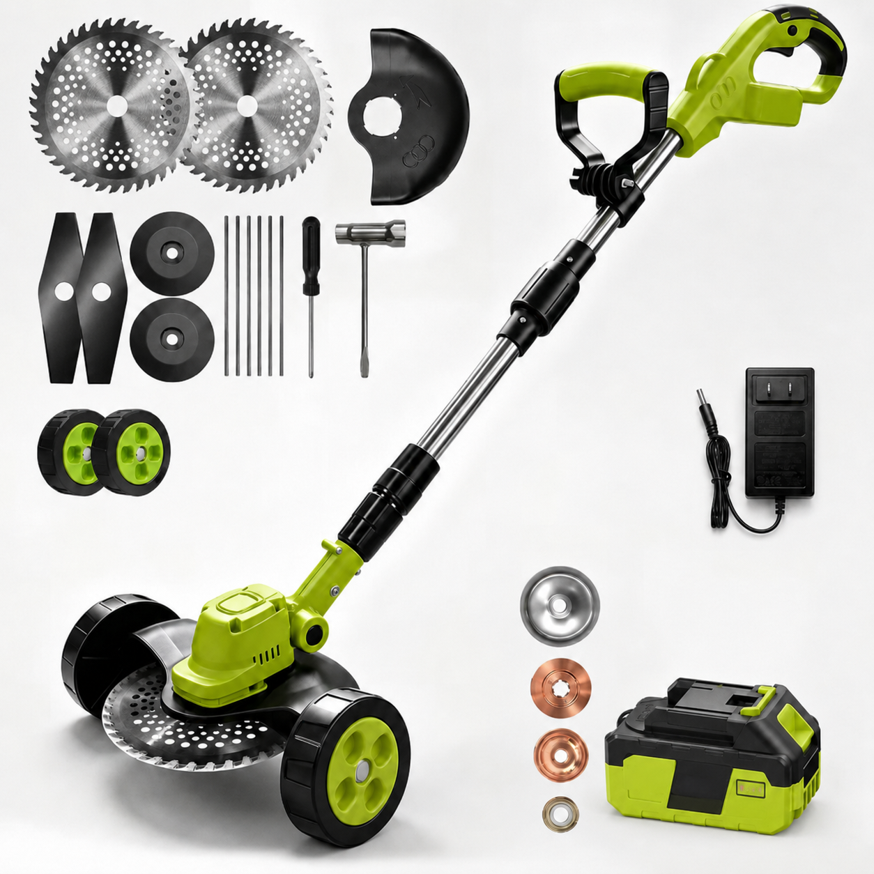 21V Cordless 3-in-1 Grass Trimmer & Mini Mower