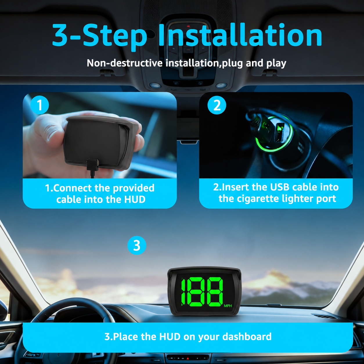💥LAST DAY SALE 49% OFF💥-GPS Digital Speedometer for Car MPH, USB Connect Plug and Play for Car Truck Motor SUV All Vehicles
