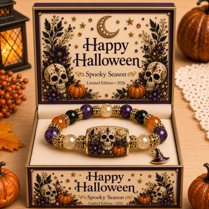 🔥HOT SALE 50% OFF👻Limited Edition 2026 Halloween Black Cat Pumpkin Beaded Bracelet Gift Set🎁