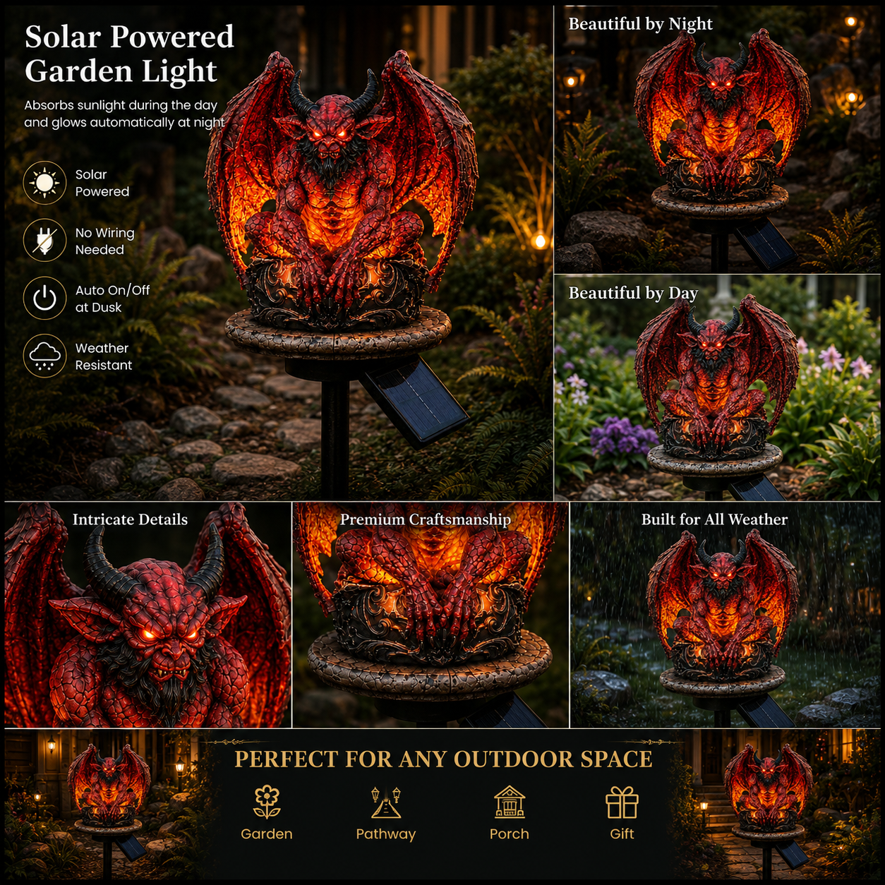 ✨ Solar Garden Sculpture Light | Waterproof Outdoor Landscape Decorative Light with Fantasy Theme