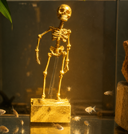 💀Action Skeleton Aquarium Ornament — Air-Driven Moving Skeleton Fish Tank Bubbler Decoration for Fresh & Saltwater Aquariums