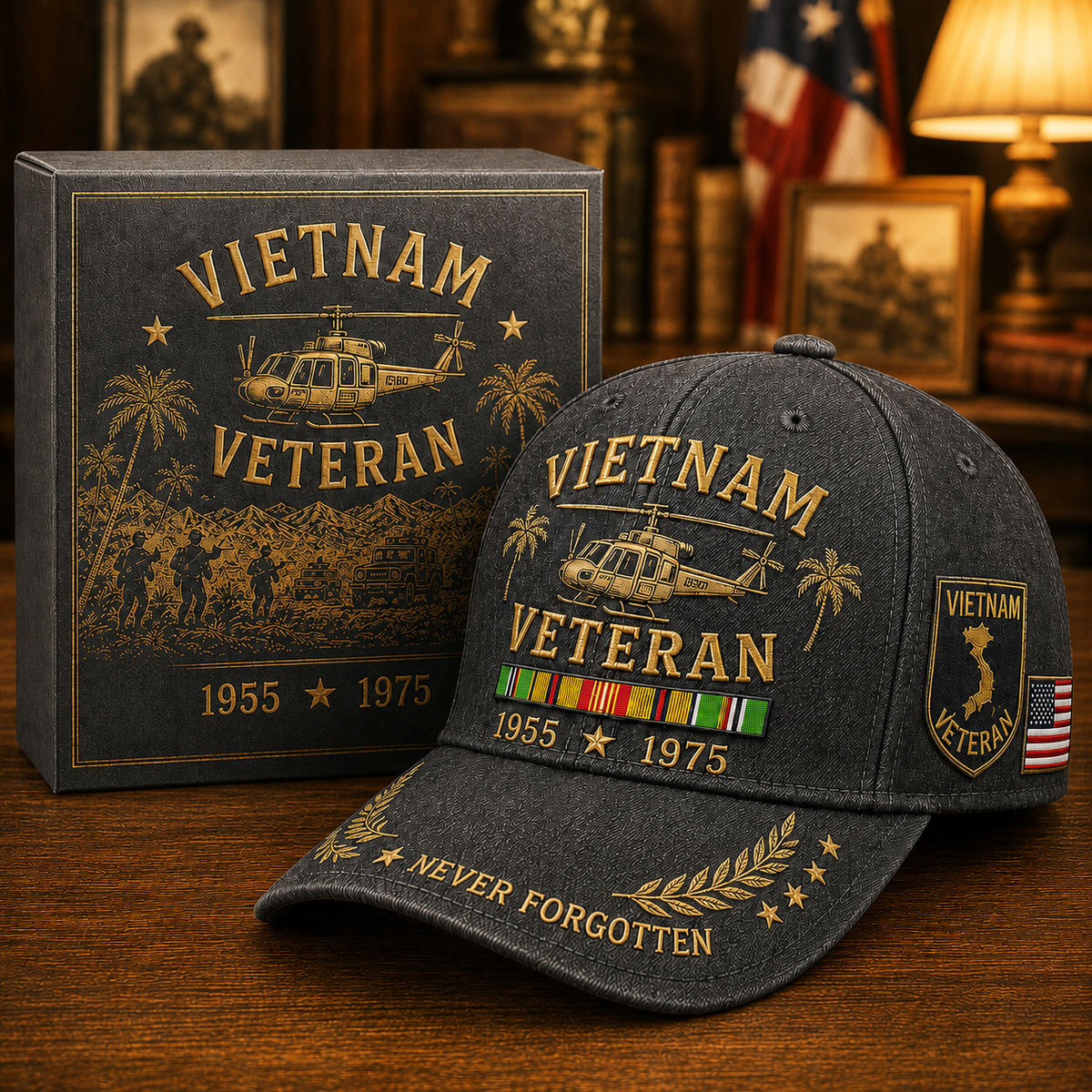 🇺🇸🎖️ Vietnam Veteran 1955–1975 Memorial Cap