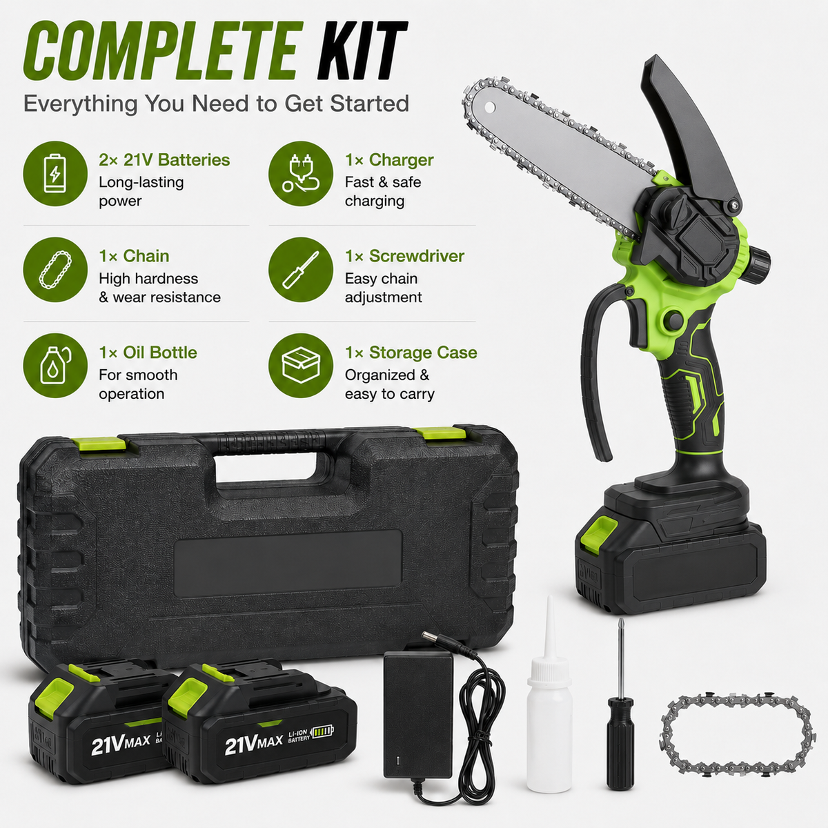 🔥 48% OFF 6-Inch Cordless Mini Chainsaw 🌿 Lightweight Power for Easy Cutting
