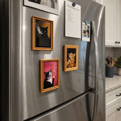 Funny and quirky cat-shaped soft magnetic refrigerator magnets