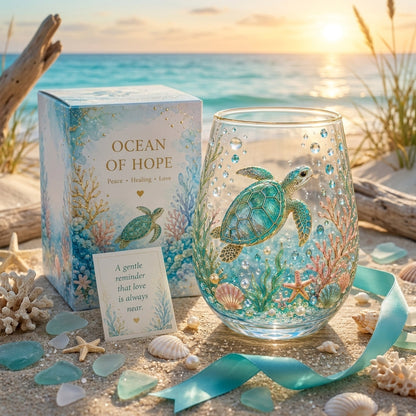 🌿🌊Ocean Wonder Glass Cup Collection — Handcrafted Glassware✨