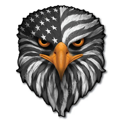 Reflective Eyes Eagle Decal🦅 – Patriotic USA Flag Vinyl Sticker for Trucks