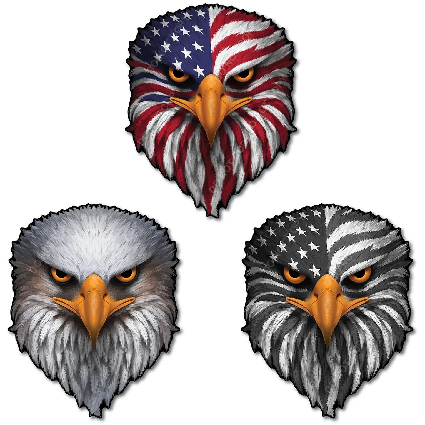 Reflective Eyes Eagle Decal🦅 – Patriotic USA Flag Vinyl Sticker for Trucks
