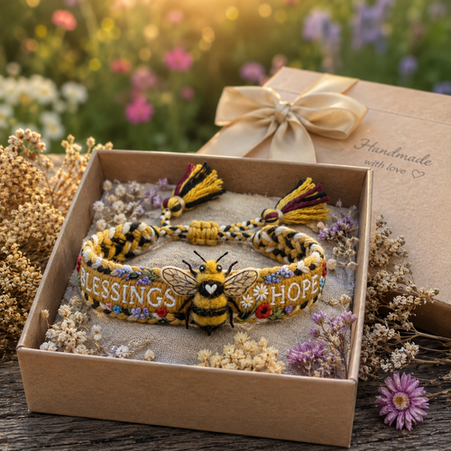 🌼 Blessings & Hope 🐝 2026 Limited Edition Handmade Honey Bee Woven Bracelet