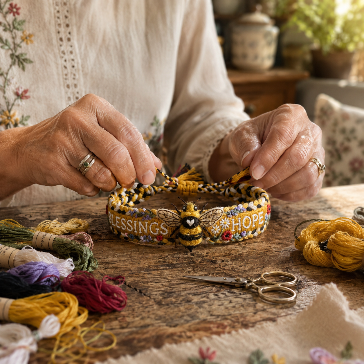 🌼 Blessings & Hope 🐝 2026 Limited Edition Handmade Honey Bee Woven Bracelet