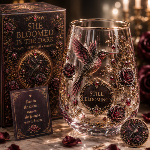🖤 Reborn From Darkness — Beautiful Yet Dangerous | 2026 Blood Rose Hummingbird Glass Cup