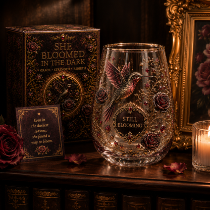 🖤 Reborn From Darkness — Beautiful Yet Dangerous | 2026 Blood Rose Hummingbird Glass Cup