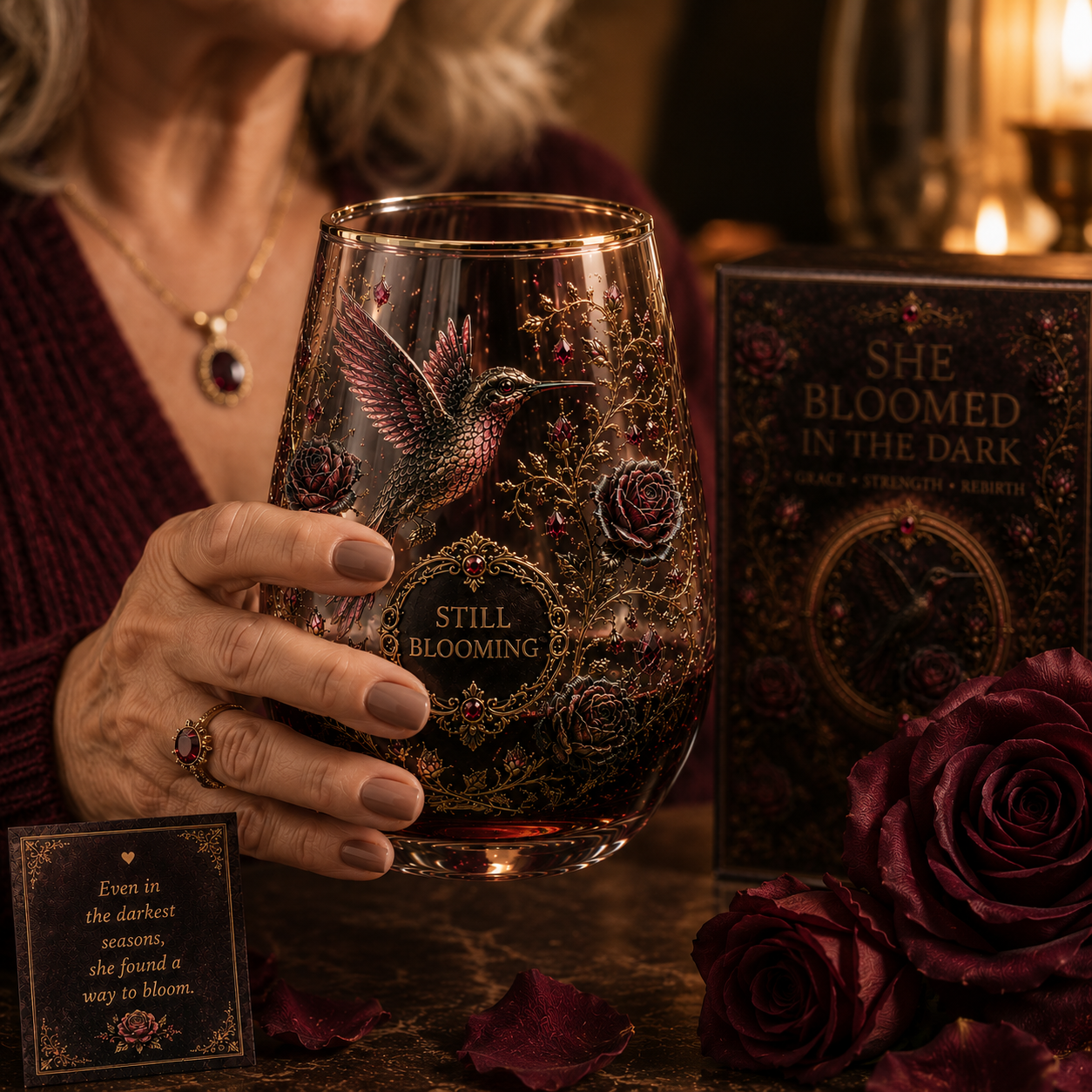 🖤 Reborn From Darkness — Beautiful Yet Dangerous | 2026 Blood Rose Hummingbird Glass Cup